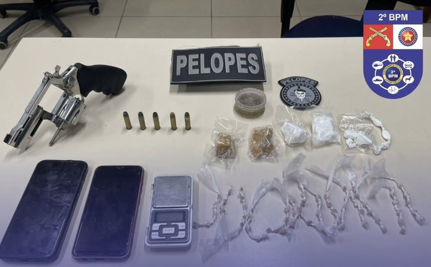PM prende quatro por tráfico de drogas e porte ilegal de arma em União dos Palmares
