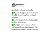 Renan Filho anuncia diminuição no intervalo de doses da Pfizer e dose de reforço