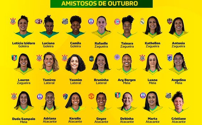 Convocadas da seleção feminina: veja lista para estreia de Arthur Elias