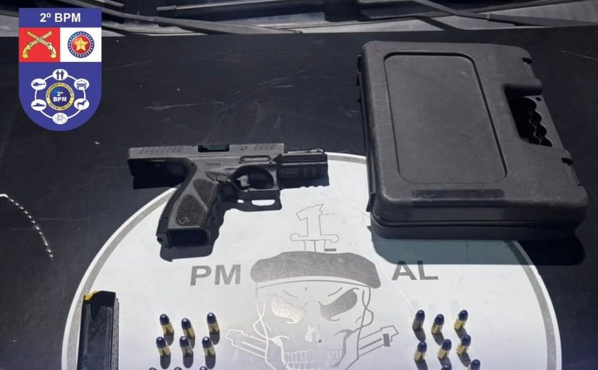 Mulher é presa com pistola após denúncia em União dos Palmares