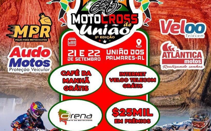 União dos Palmares: 2ª edição do campeonato de motocross vai acontecer nos dias 21 e 22 de setembro