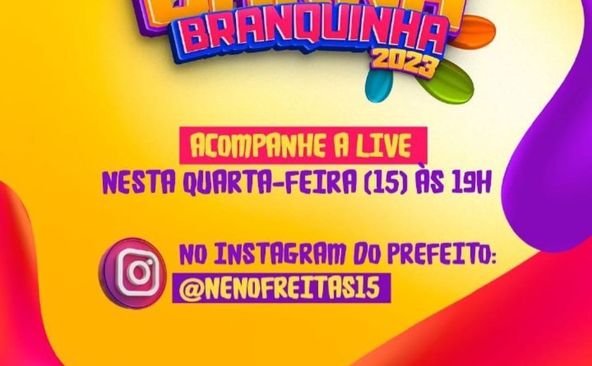 Programação do carnaval de Branquinha será lançada nesta quarta-feira  (15/2)