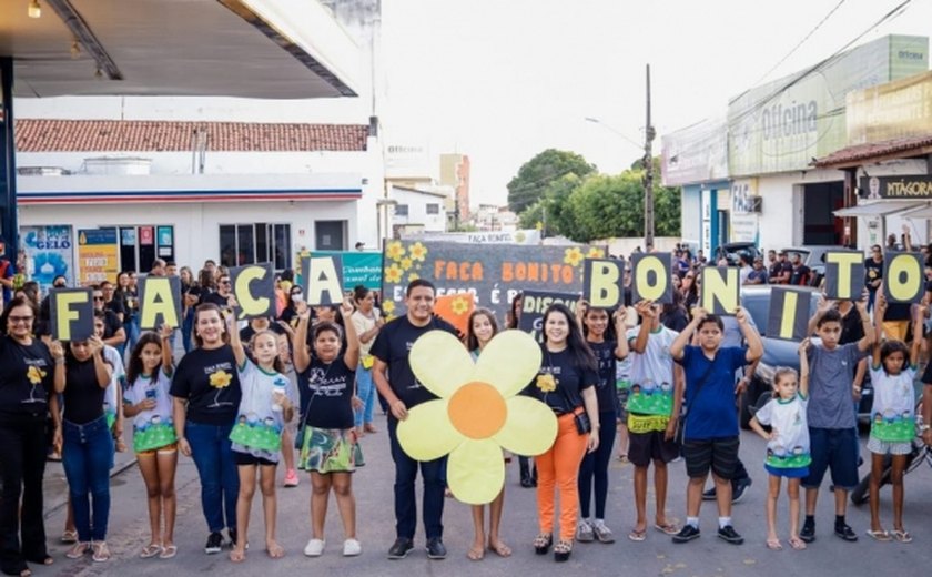 Prefeitura de Palmeira dos Índios realiza caminhada “Faça Bonito” em alusão ao 18 de maio