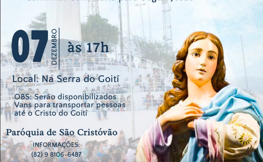 Abertura do Cenáculo Mariano será nesta quarta (7) com missa no Alto do Goiti