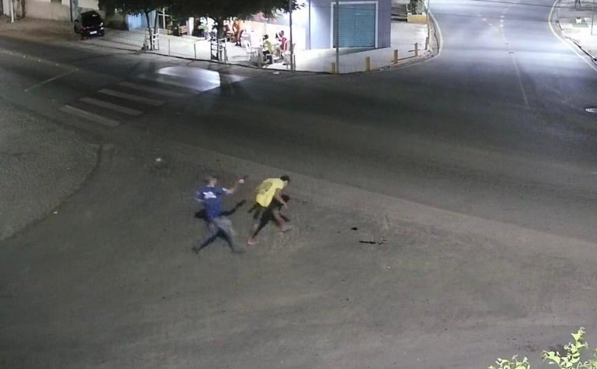 Sistema de vídeomonitoramento filma exato momento de um assassinato em Palmeira dos Índios