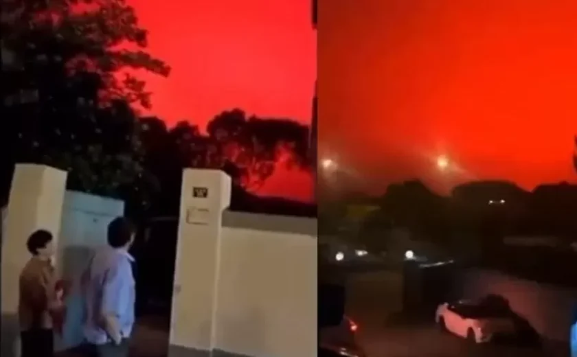 Vídeo: Céu fica vermelho na China e causa pânico em moradores