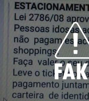 É falso que lei isenta idosos de pagar estacionamento em shoppings