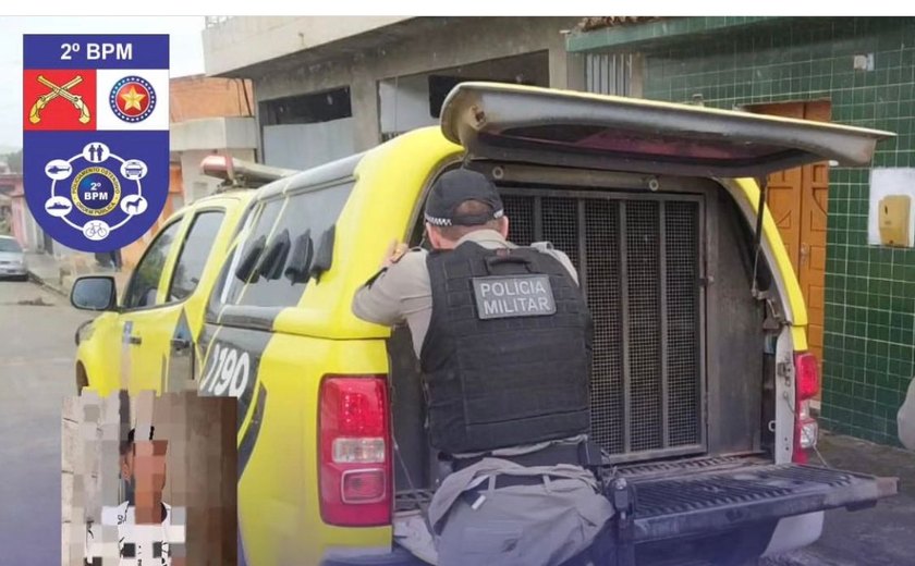 Após denúncia de esposa, homem com mandato de prisão em aberto é detido pela PM em Murici