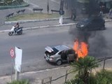 Bombeiros combatem incêndio a veículo em União dos Palmares