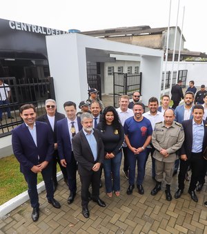 Paulo Dantas e Flávio Saraiva inauguram nova sede da Central de Flagrantes em Maceió