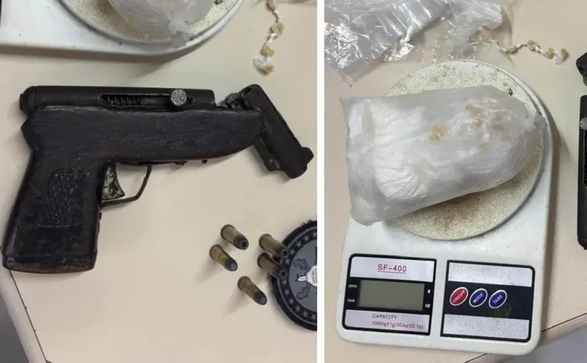 2º BPM prende líder do tráfico em Branquinha com arma e drogas