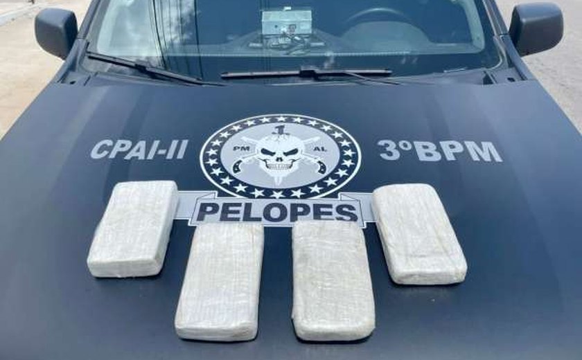 Pelopes do 3º BPM apreende mais de quatro quilos de cocaína em Arapiraca