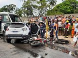 Acidente envolvendo carros, motos e micro-ônibus deixa feridos na Via Expressa