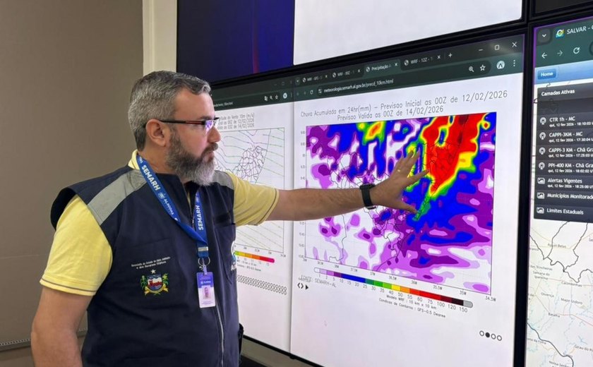Alagoas entra em estado de atenção devido à previsão de chuvas e ventos até sexta-feira (24)