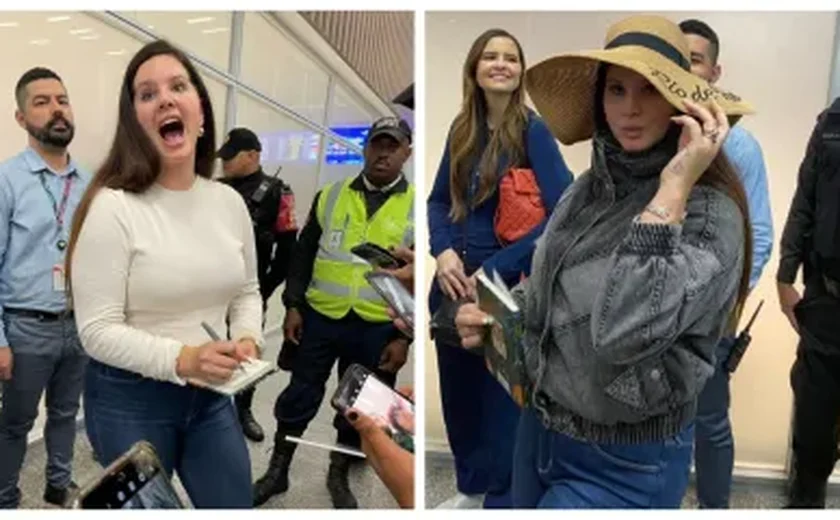 Lana Del Rey desembarca no Brasil e canta com fãs em aeroporto do Rio de Janeiro