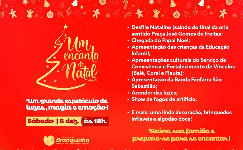 Prefeitura de Branquinha promove um Encanto de Natal