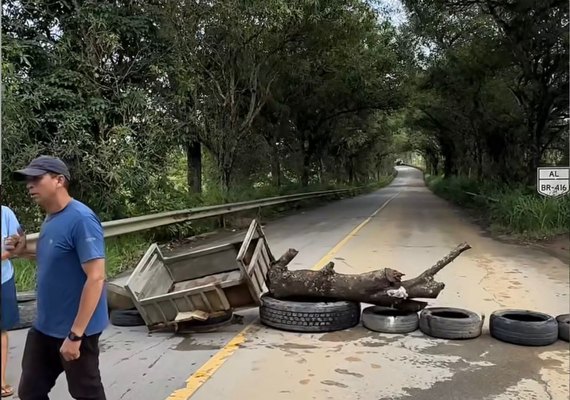 Protesto bloqueia via em Ibateguara por falta de água
