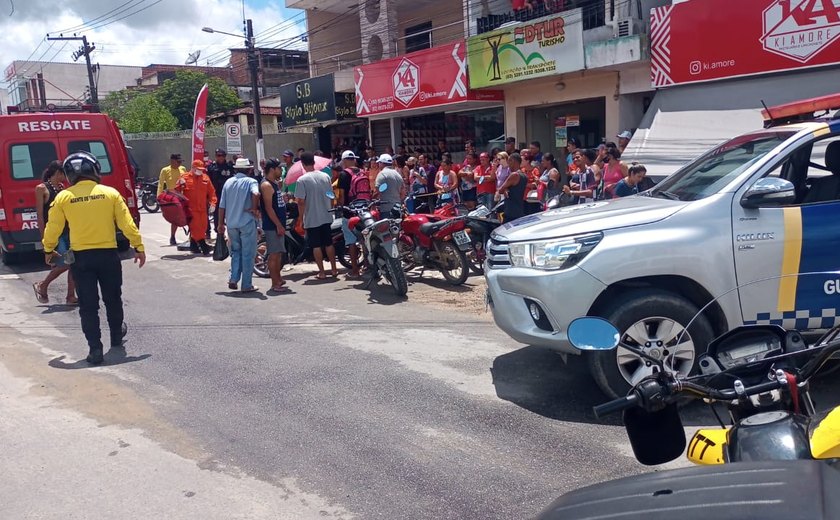 Motociclista é ferida em acidente no Centro de União dos Palmares