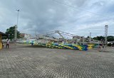 Estrutura para transmissão dos jogos do Brasil na Copa começa a ser montada na Praça Pe. Cícero em Murici