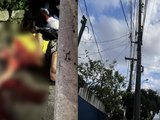 Homem fica ferido após sofrer descarga elétrica ao subir em poste no Prado