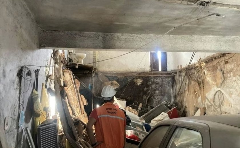 Desabamentos no Feitosa e Prado deixam seis imóveis interditados e famílias desalojadas em Maceió