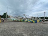 Estrutura para transmissão dos jogos do Brasil na Copa começa a ser montada na Praça Pe. Cícero em Murici