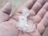 Chuva de granizo surpreende moradores da zona rural de Cacimbinhas