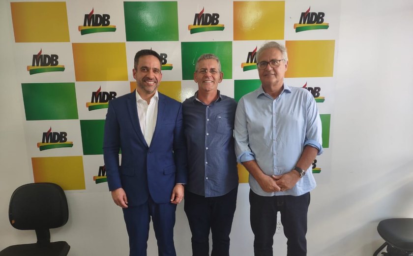 Geo Cruz se reúne com governador Paulo Dantas e senador Renan Calheiros em evento de filiação do MDB