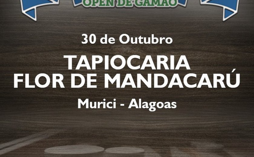 Murici Open de Gamão vai reunir competidores de todo Estado no dia 30 de outubro