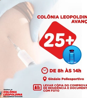 Colônia Leopoldina inicia a vacinação de 25+