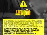 SMTT proíbe estacionamento em ruas de União dos Palmares neste domingo durante a Procissão do Mastro