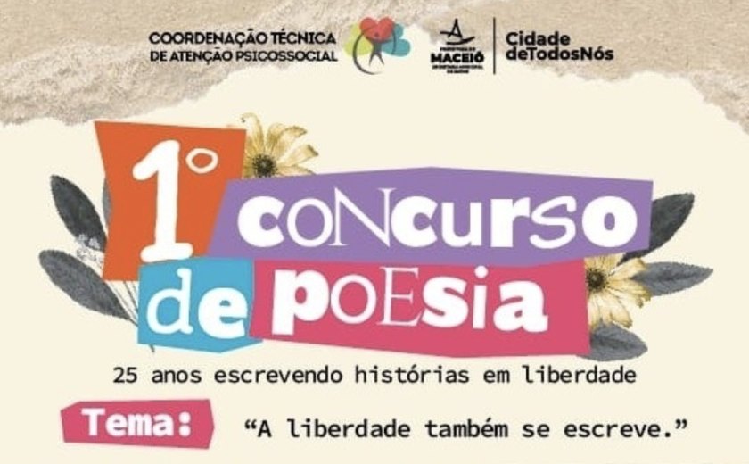 Secretaria de Saúde de Maceió abre concurso de poesia sobre luta antimanicomial