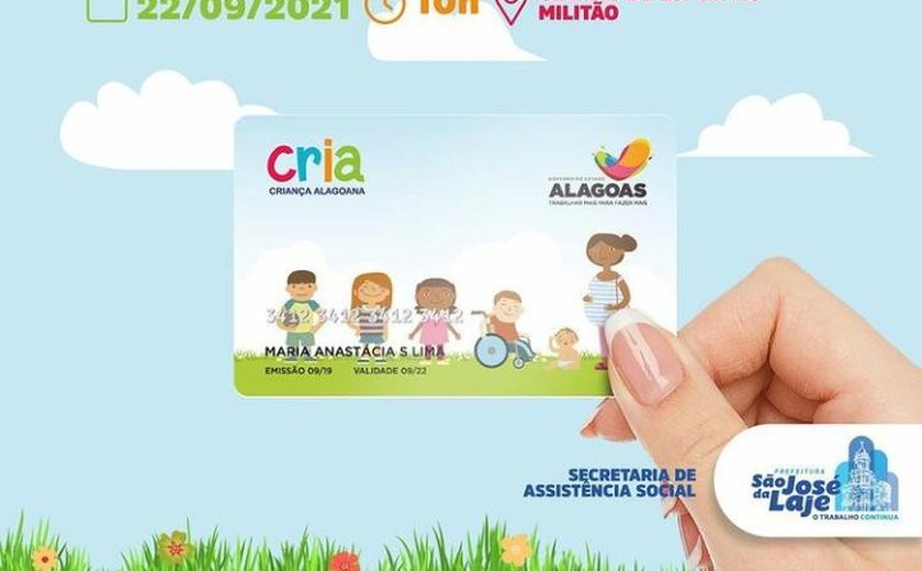 Prefeitura de São José da Laje entrega mais 150 cartões do Programa Cria - Criança Alagoana