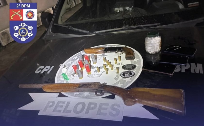 Homem é preso por tráfico de drogas e posse ilegal de armas em União dos Palmares