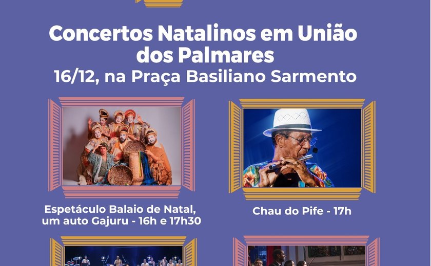 Nesta terça-feira, concerto natalino transforma a Praça Basiliano Sarmento em palco de grandes emoções em União dos Palmares