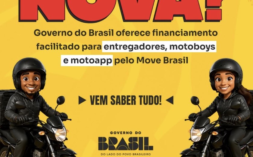 Governo Federal anuncia programa de financiamento para entregadores adquirirem motos e bicicletas elétricas
