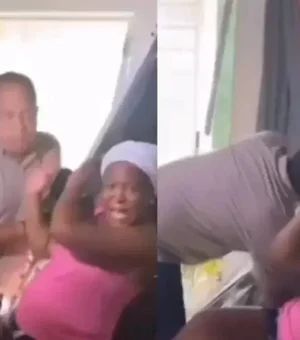 Repórter da Record derruba porta em mulher durante reportagem: vídeo