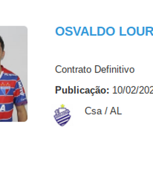CSA: atacante Osvaldo é regularizado no BID e poderá fazer sua estreia contra o CRB, neste domingo (13)