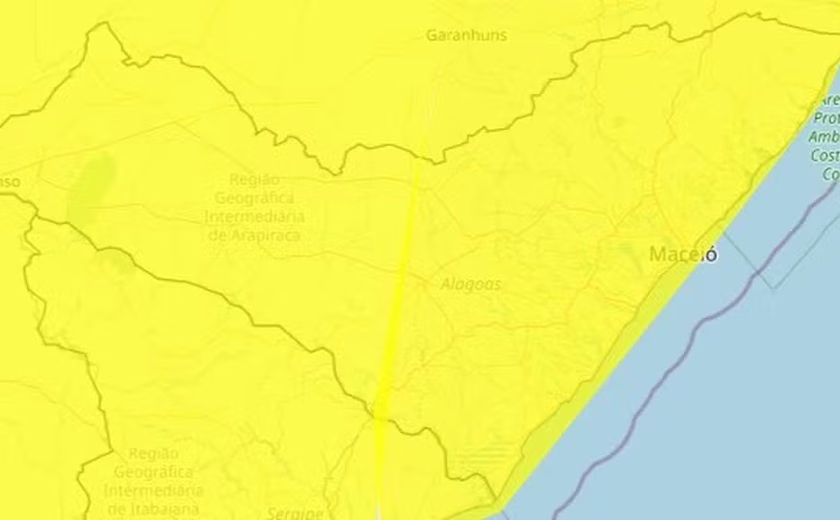 Alerta de chuvas intensas é emitido para todas as cidades de Alagoas