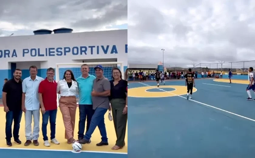 Prefeitura de Ibateguara reinaugura quadra poliesportiva Edilson Cláudio