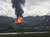 Incêndio de grandes proporções em usina deixa feridos em São Miguel