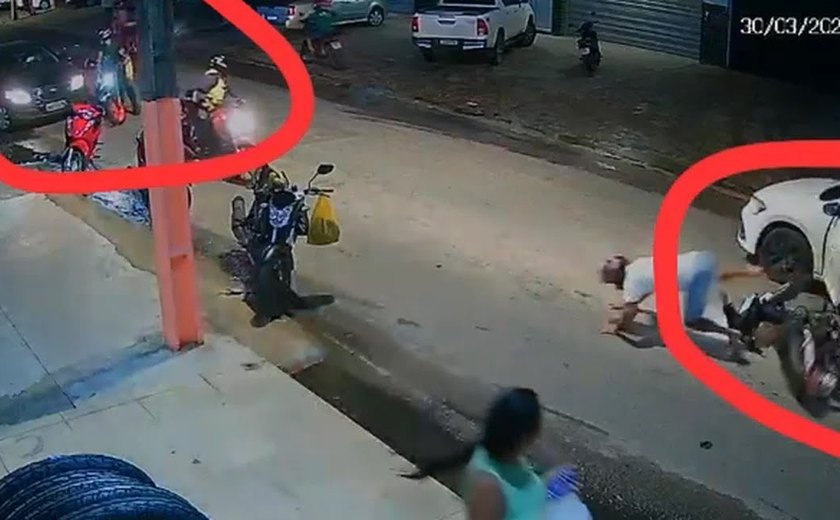 Ciclista morre atropelada em Arapiraca após sequência de colisões registrada por câmeras