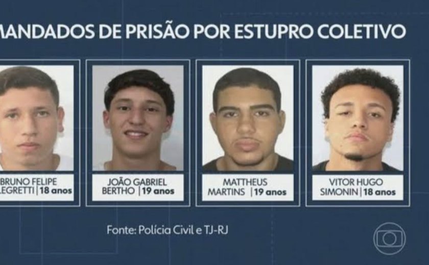 Polícia procura quatro jovens suspeitos de estupro coletivo de adolescente no Rio