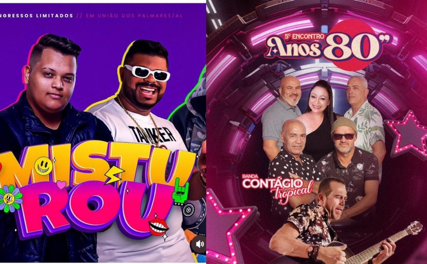 Shows para todas as gerações neste final de semana em União dos Palmares