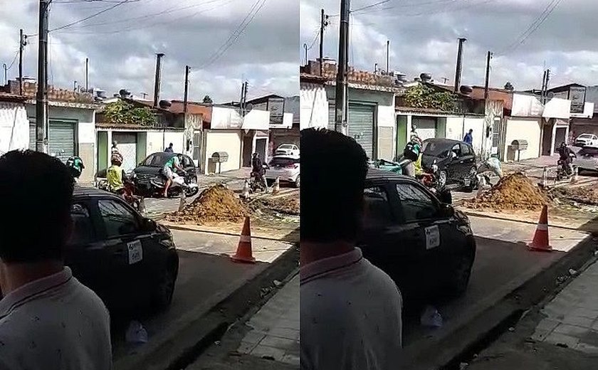 Motociclista é atropelado por carro após briga de trânsito no Feitosa